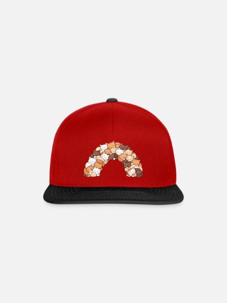 Schlafender Katzenbogen - Snapback Cap - Rot/Schwarz