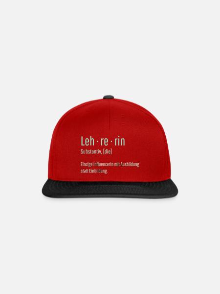 Lehrerin Substantiv Influencerin Schule Geschenk - Snapback Cap - Rot/Schwarz