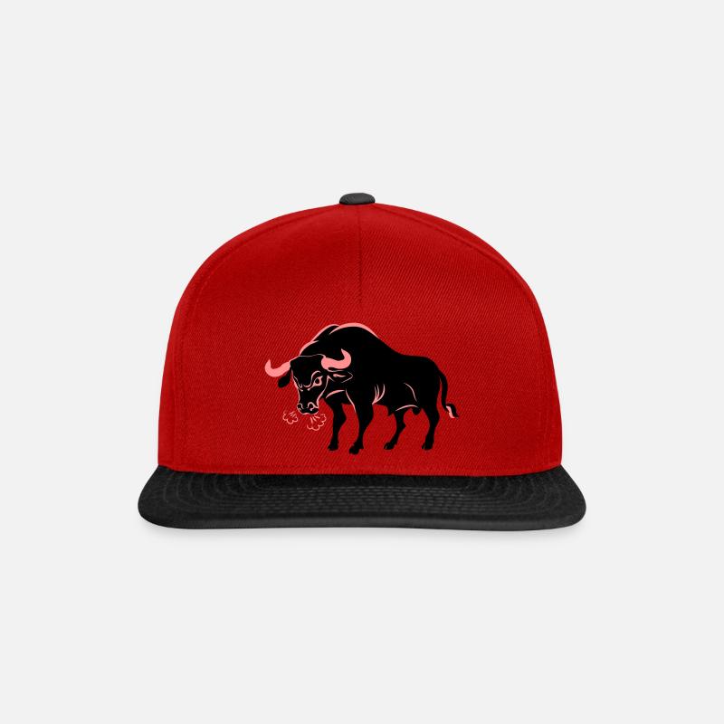 Bull agressive - Snapback Cap - Rot/Schwarz