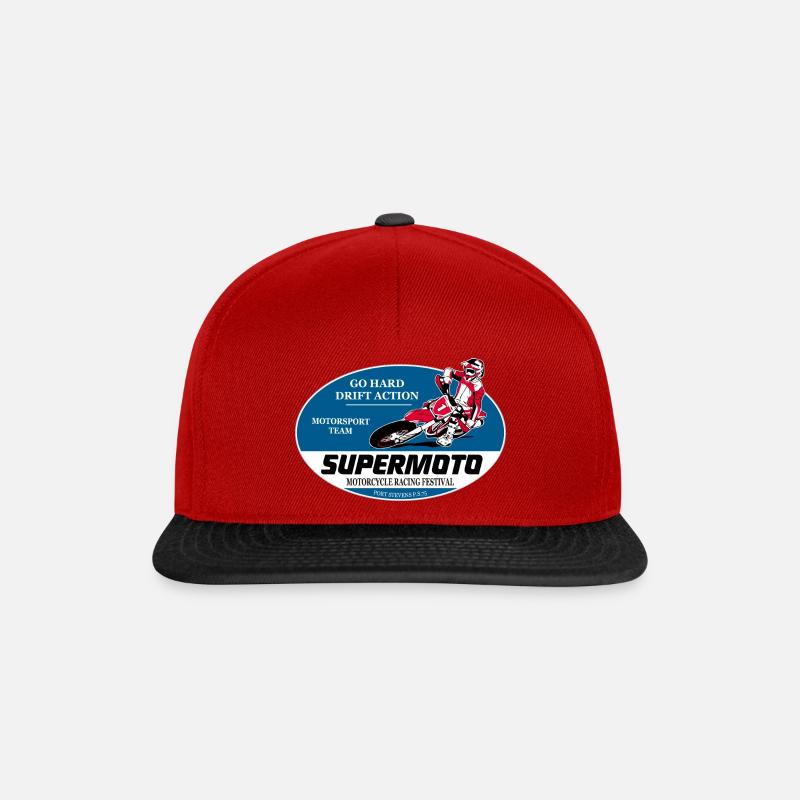 Supermoto - Supermotard - Snapback Cap - Rot/Schwarz