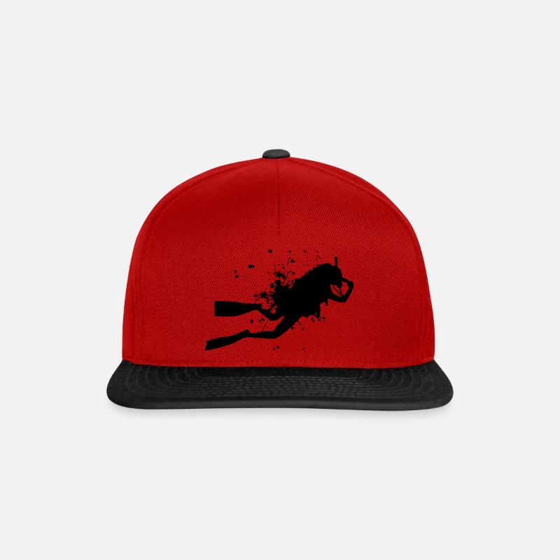Plongeur Plongée Plongeurs Plongée Plongée Libre Plongée Plongée Sous-marine - Casquette snapback - rouge/noir