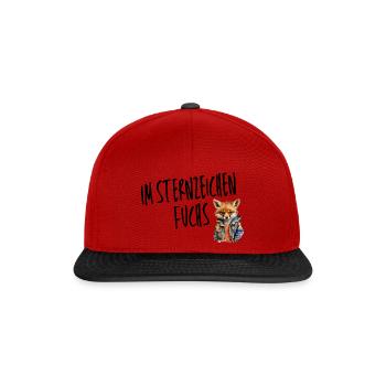 Im Sternzeichen Fuchs – Charmant & Schlau - Snapback Cap - Rot/Schwarz - Vorne