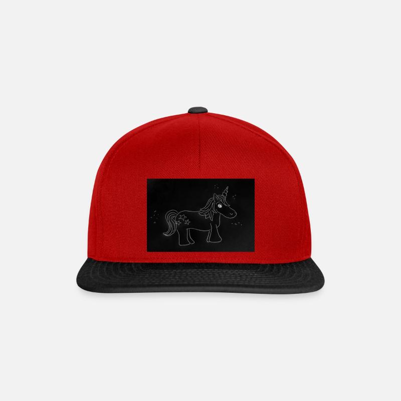 Unicorn Einhorn - Snapback Cap - Rot/Schwarz