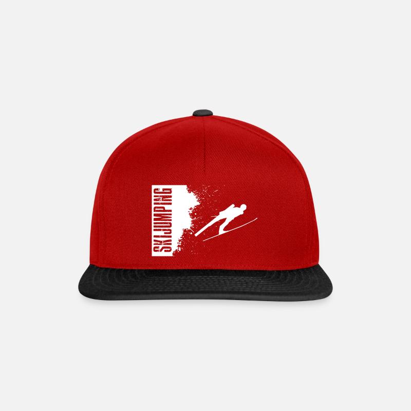 sauteur à ski - saut à ski saut à ski saut à ski saut à ski - Casquette snapback - rouge/noir