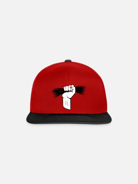 Iran Haare Faust - Negativ - Snapback Cap - Rot/Schwarz