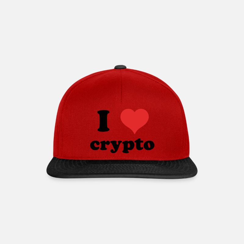 i love crypto - Snapback Cap - red/black