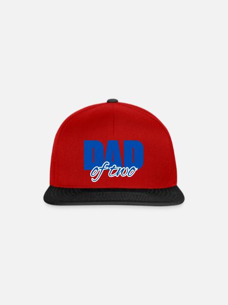 Dad of Two blue - Snapback Cap - Rot/Schwarz