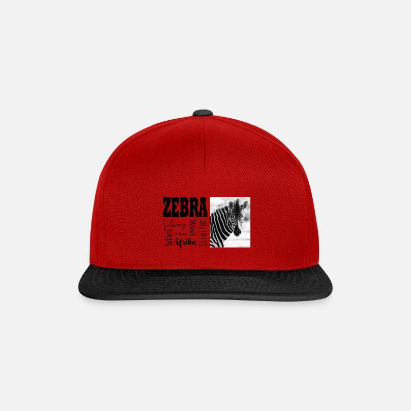 Zebra - Snapback Cap - Rot/Schwarz