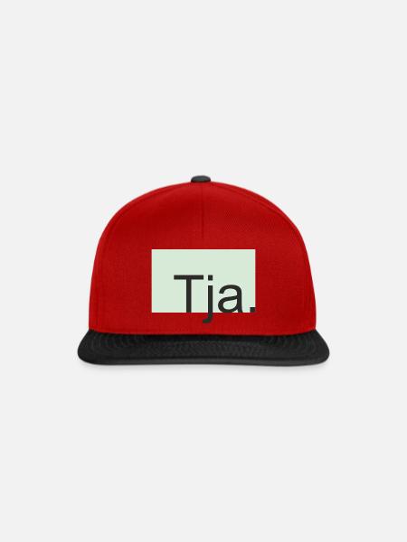 Tja Typografie in Mint - Snapback Cap - Rot/Schwarz