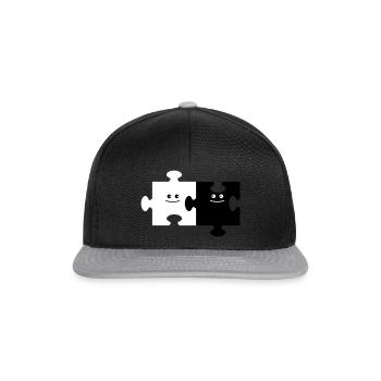 Puzzle paire - Casquette snapback - noir/gris - Devant