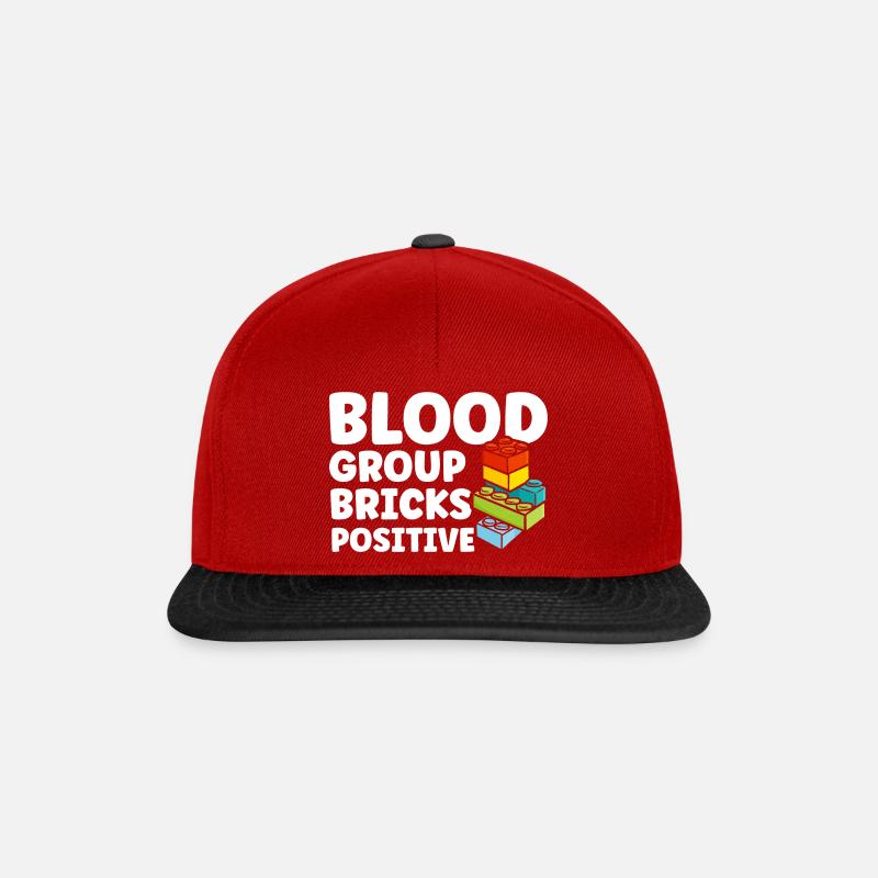Baustein Klemmbaustein Baustein - Snapback Cap - Rot/Schwarz