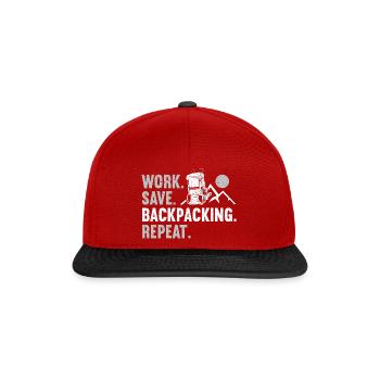 Camping en plein air Randonnée Backpacking - Casquette snapback - rouge/noir - Devant