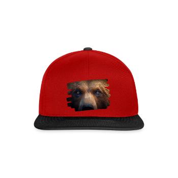 Bear face / bear head - Snapback Cap - red/black - Front