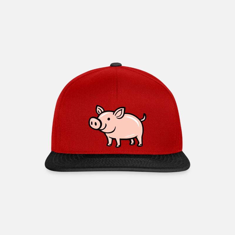 :: A pig on a T-shirt :: - Snapback Cap - red/black