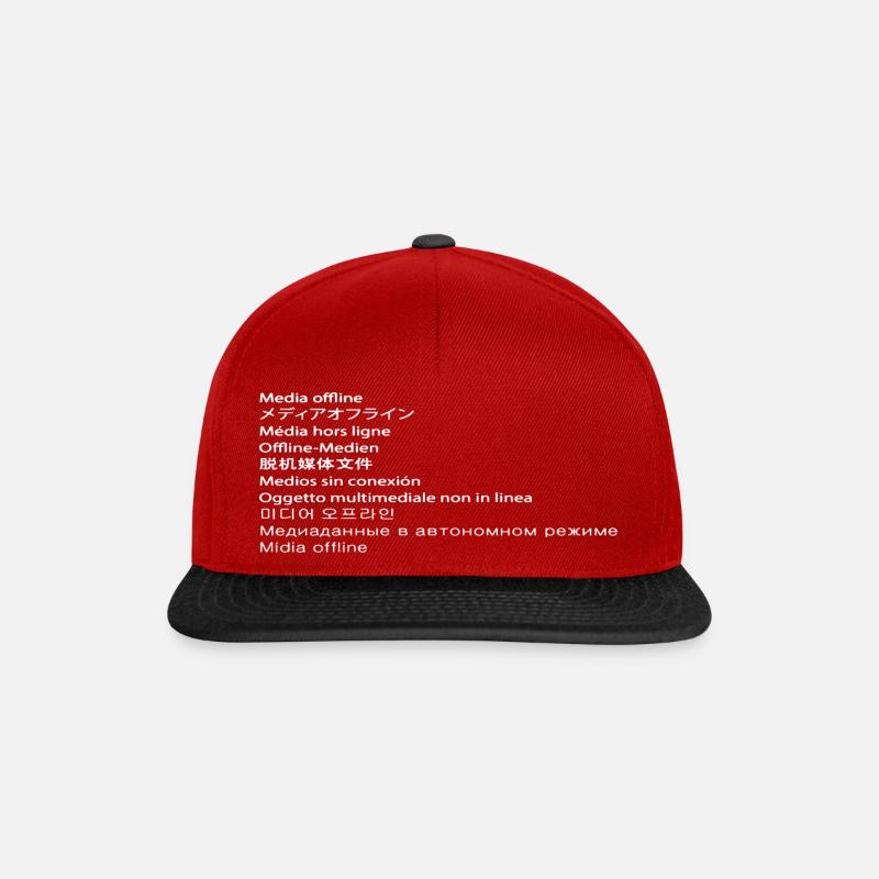 Premiere Media offline - Snapback Cap - Rot/Schwarz
