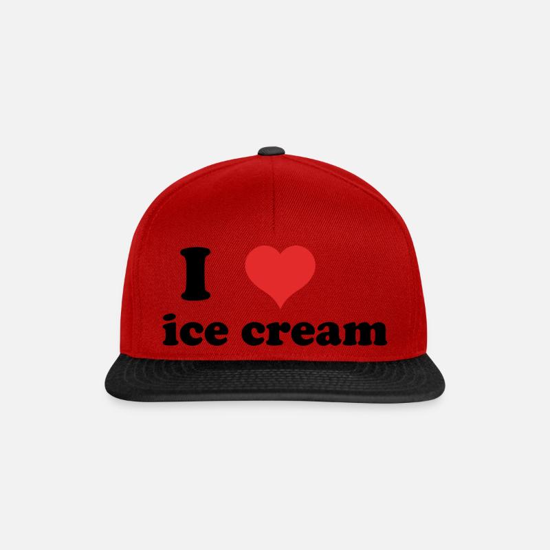 J’adore la crème glacée - Casquette snapback - rouge/noir
