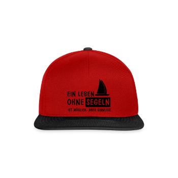 ein leben ohne segeln - Snapback Cap - Rot/Schwarz - Vorne