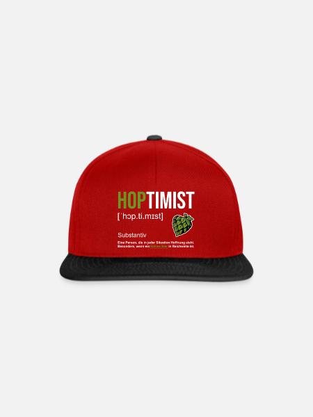 Der Bier-Optimist - Snapback Cap - Rot/Schwarz