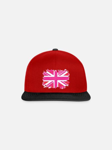 Pink Union Jack - Snapback Cap - Rot/Schwarz