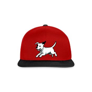 Playful Dog Cartoon - Snapback Cap - red/black - Front