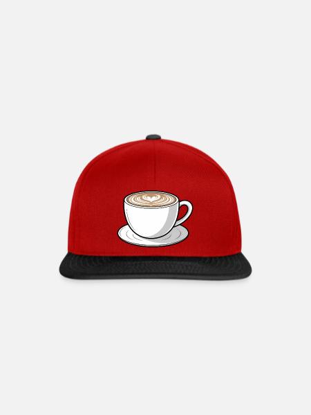Latte Heart Cup Kunst - Snapback Cap - Rot/Schwarz