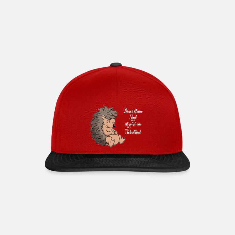 lorey.w "kleiner Igel", Junge, Schulkind - Snapback Cap - Rot/Schwarz