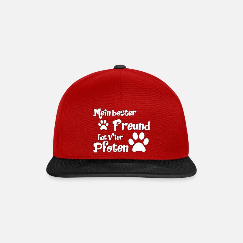 Mein bester Freund hat vier Pfoten - Snapback Cap - Rot/Schwarz
