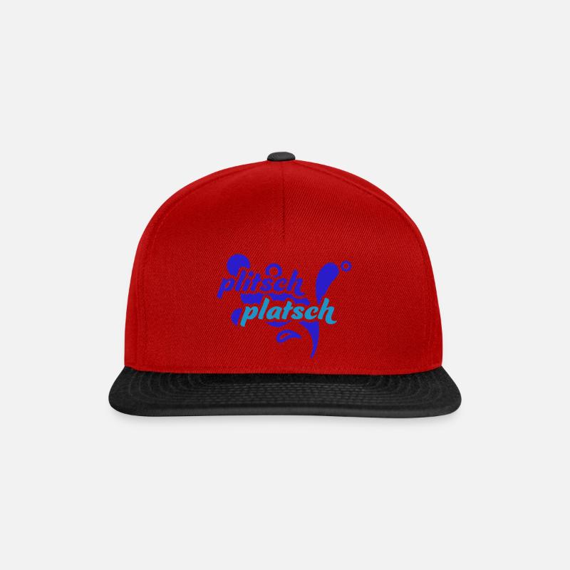 Plitsch Platsch und du bist Nass - Snapback Cap - Rot/Schwarz