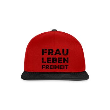 Frau Leben Freiheit Iran - Snapback Cap - Rot/Schwarz - Vorne