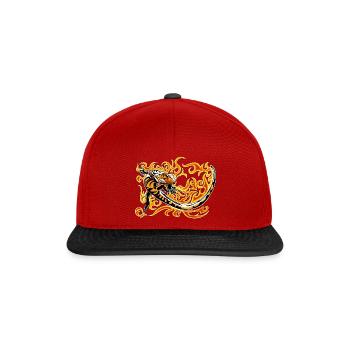petit caiman rouge et feu - Casquette snapback - rouge/noir - Devant