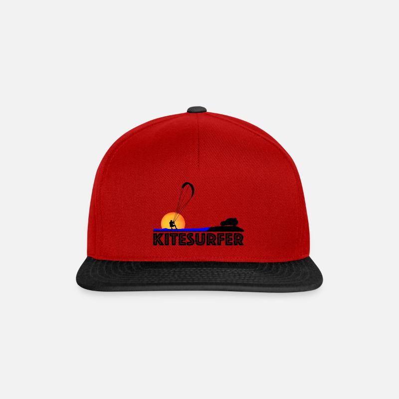 Kitesurfer - Snapback Cap - Rot/Schwarz