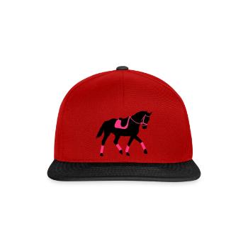Dressage, cavalier de dressage, Horse - Casquette snapback - rouge/noir - Devant