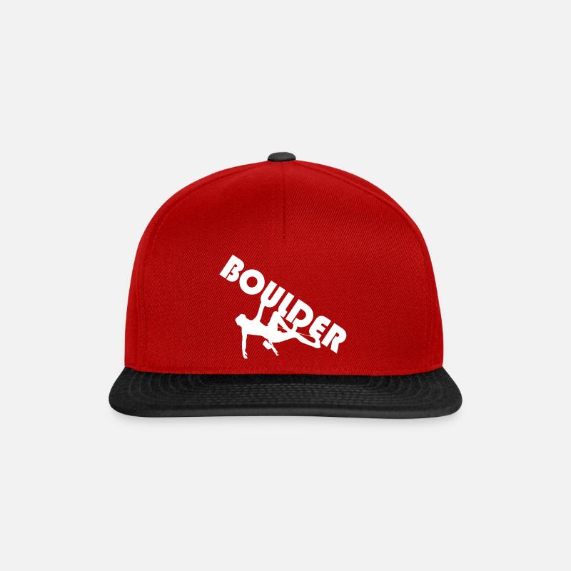 bouldern - Snapback Cap - Rot/Schwarz