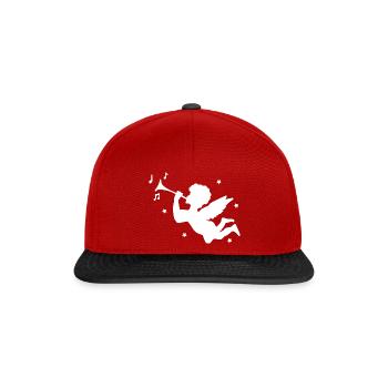 Cute flying cherub angel - Snapback Cap - red/black - Front