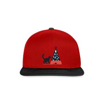 Chat de Noël - Casquette snapback - rouge/noir - Devant