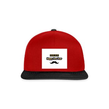 Glückliches Neues Jahr 2025 - Snapback Cap - Rot/Schwarz - Vorne