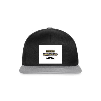 Glückliches Neues Jahr 2025 - Snapback Cap - Schwarz/Grau - Vorne