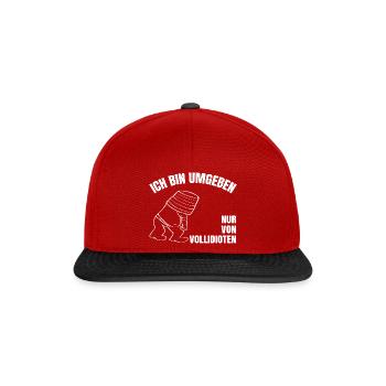lustiger Spruch Idioten Kollege Chef Büro Geschenk - Snapback Cap - Rot/Schwarz - Vorne