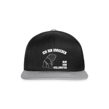 lustiger Spruch Idioten Kollege Chef Büro Geschenk - Snapback Cap - Schwarz/Grau - Vorne