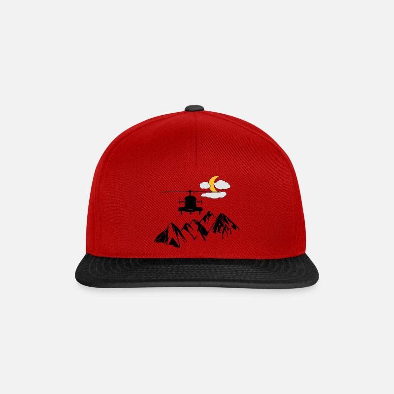 Hubschrauber - Snapback Cap - Rot/Schwarz