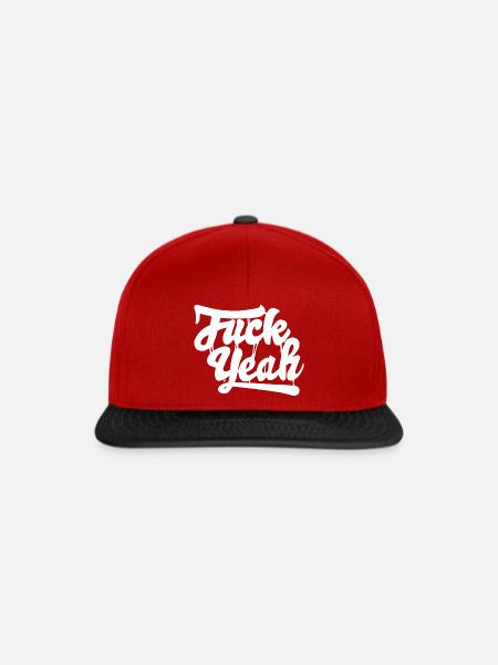 Fuck Yeah - Snapback Cap - Rot/Schwarz