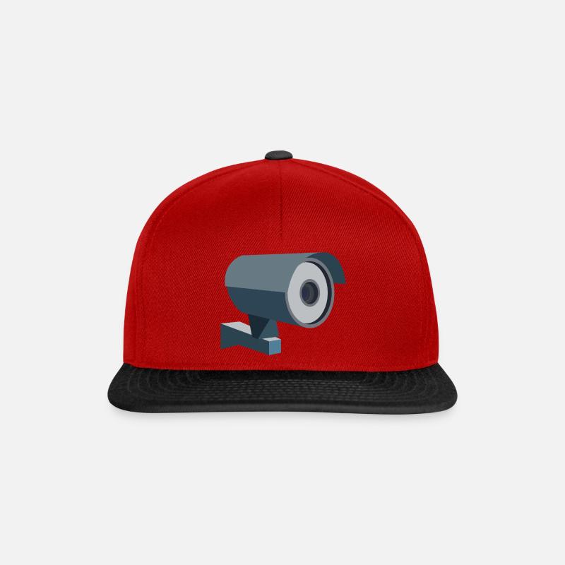 Surveillance camera - Snapback Cap - red/black