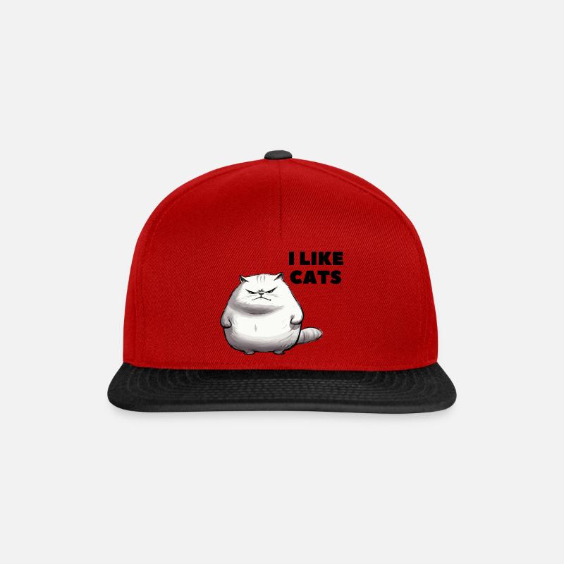 I like Cats - Snapback Cap - Rot/Schwarz