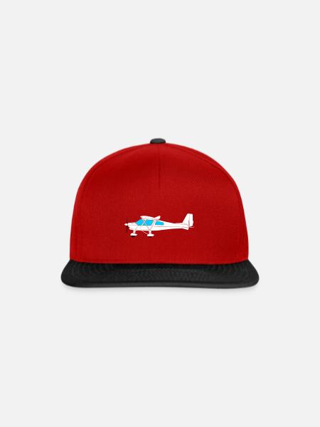 Flugzeug Pilot Flieger Ultraleichtflugzeug UL c42 - Snapback Cap - Rot/Schwarz