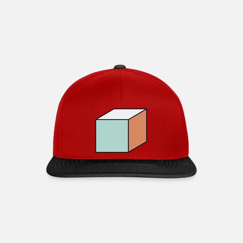 Würfel - Snapback Cap - Rot/Schwarz