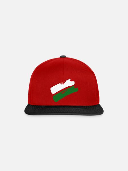 Sachsen Flagge - Pinselstriche - Snapback Cap - Rot/Schwarz