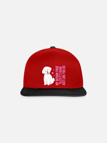Bichon Frise Hund - Snapback Cap - Rot/Schwarz