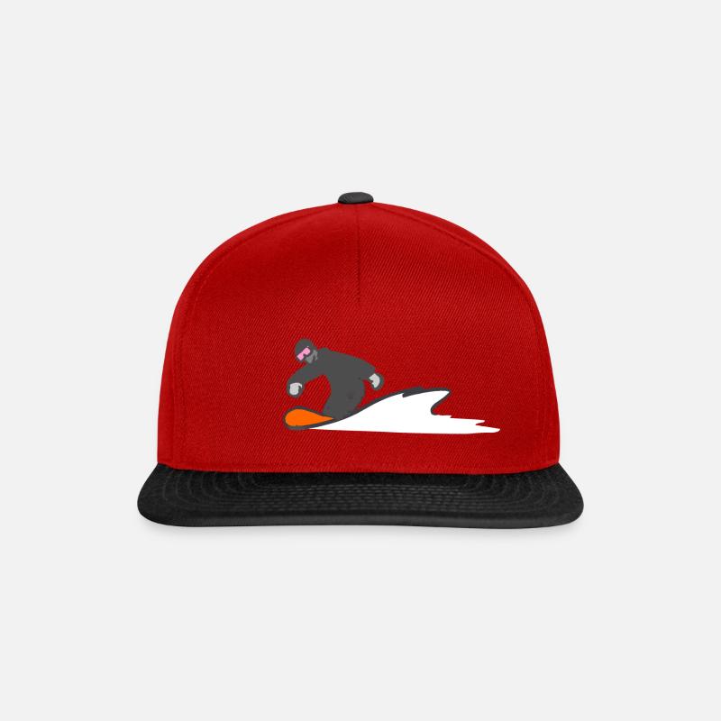 Snowboarding - Snapback Cap - Rot/Schwarz