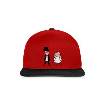 Brautpaar (b) - Snapback Cap - Rot/Schwarz - Vorne