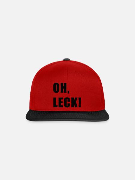 Oh Leck - Trierer Plattdeutsch Trierisch - Snapback Cap - Rot/Schwarz